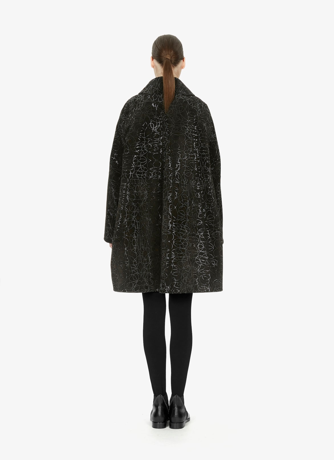 COAT VEAU VELOURS RAINBOW BLACK/SHINY BLACK ALAÏA BLACK/SHINY BLACK COAT VEAU VELOURS RAINBOW BLACK/SHINY BLACK